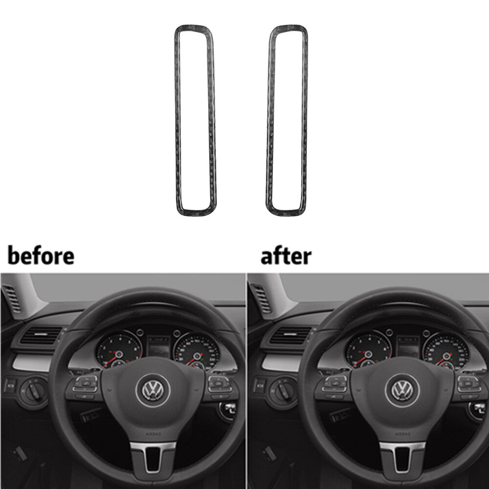 2x Carbon Fibre A Pillar Breather Outlet Trim for VW for Passat 2006-2010