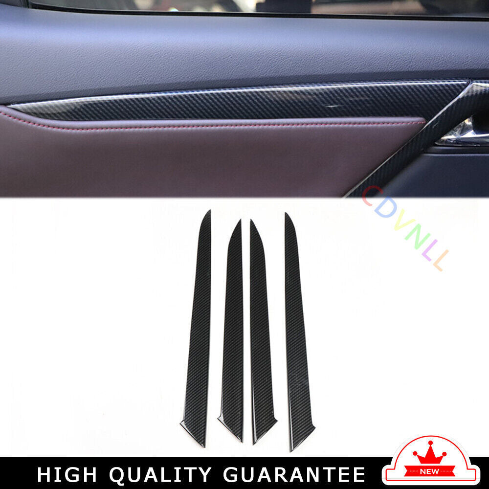 Inner Door Panel Cover Trim Interior Fit for Lexus RX 2016-20 Black Carbon Fiber
