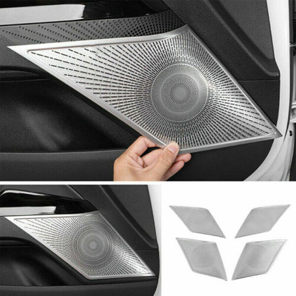 for Kia K5 2021-2022-2023 Matte Silver Inner Door Speaker Horn Frame Cover Trims