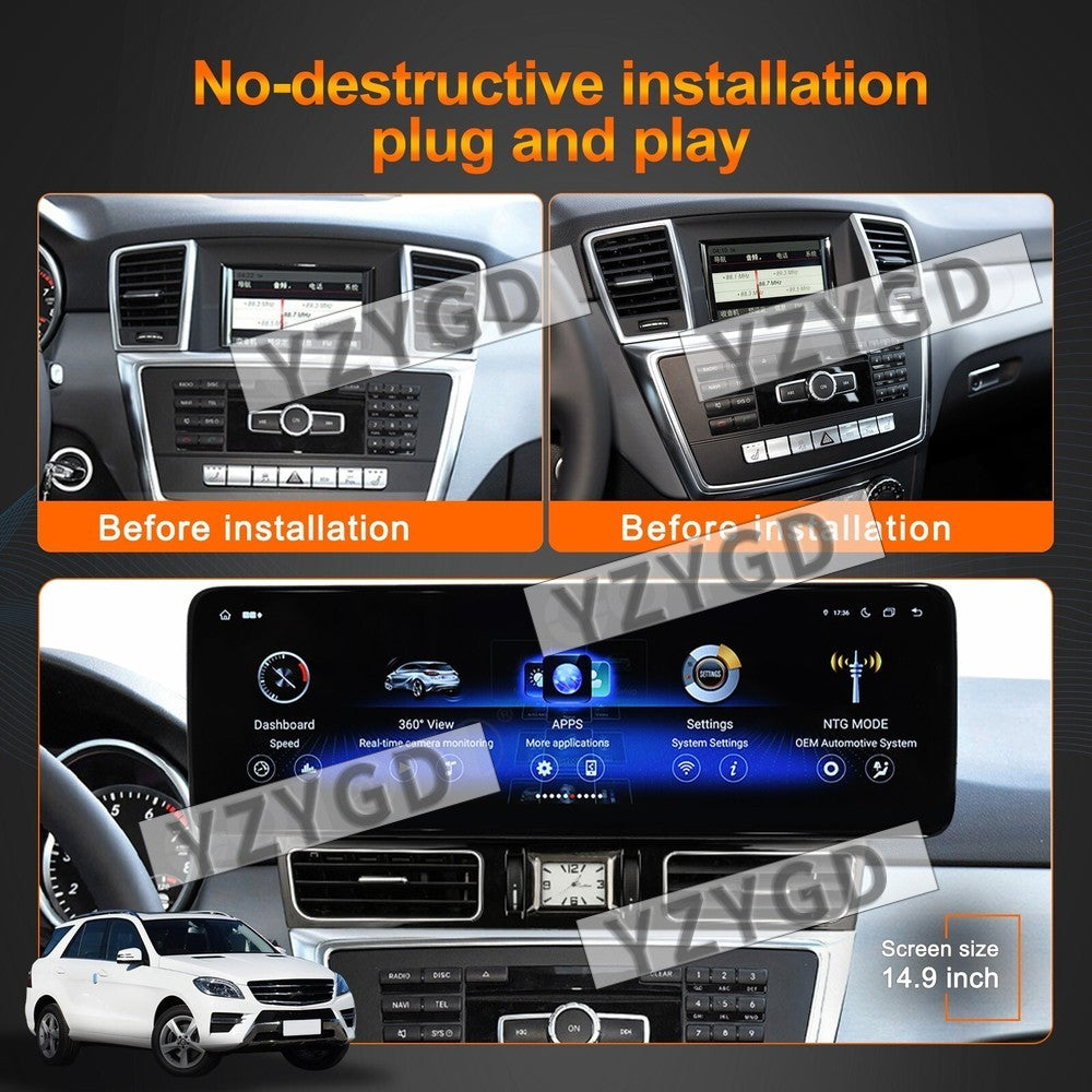for Mercedes for Benz ML GL W166 X166 2012-2015 Stereo GPS CarPlay Car Radio Screen