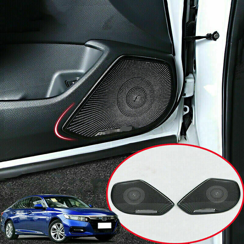 for Honda Accord 2018-2022 Black Titanium Car Door Speaker Horn Cover Decor Trim