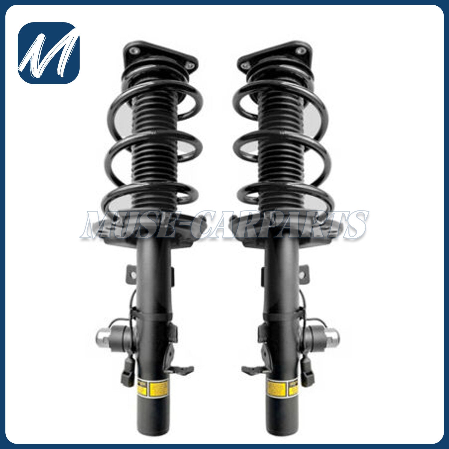 A pair of front shock absorber strut assemblies with electric adjustment suitable for Jaguar XJ X351 XJR XJR575 2010-2019