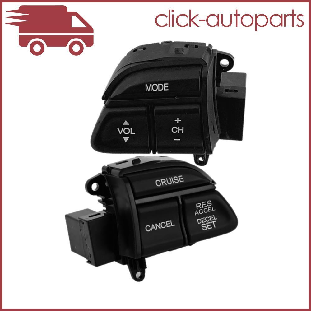 2x Steering Wheel Cruise Control Switch Button Black Set Fits for Accord Odyssey