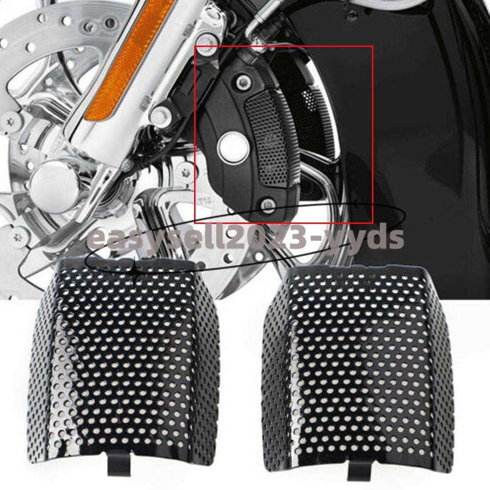Black Front Brake Caliper Insert Set Cover for Harley Davidson Touring 2008-2021