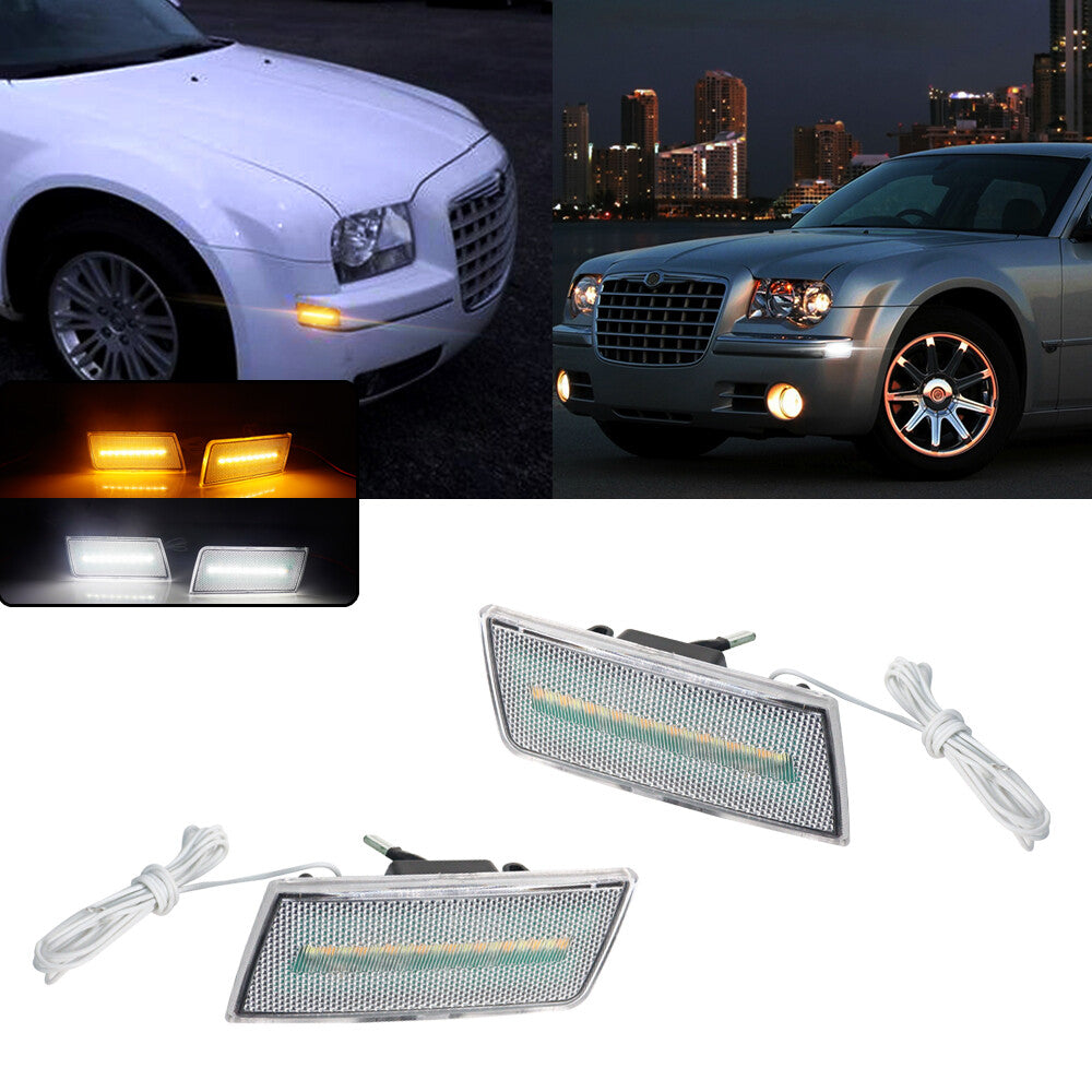 Switchback with LED transparent side marker turn signals for 2005-10 for Chrysler 300
