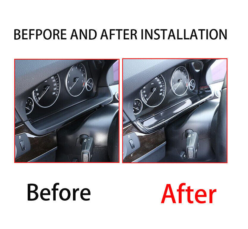 Fit for BMW 5 Series 2011-2016 ABS Carbon Fiber Dashboard Frame Decor Cover Trim