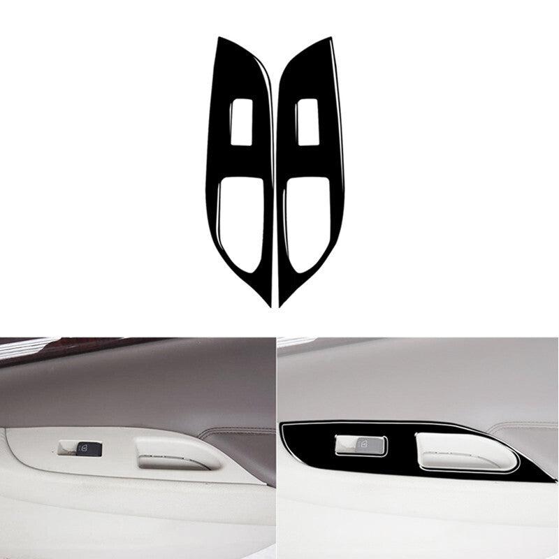 2x Piano Black Rear Door Glass Lift Panel Cover Trim for Infiniti G37 2010-2013