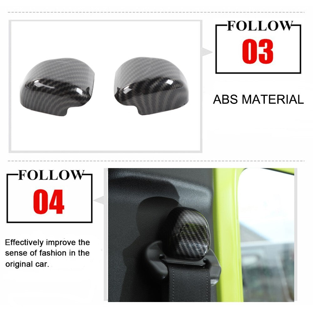 Carbon Fiber ABS for Seat Safety Belt Buckle Cover Trim for Suzuki for Jimny 2019-2020