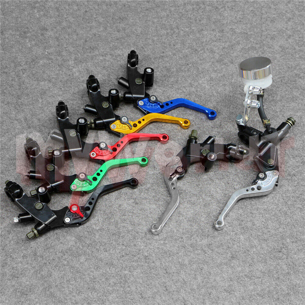 Fit for SUZUKI Motorcycle 22mm Clutch Brake Levers Master Cylinder Reservoir Set