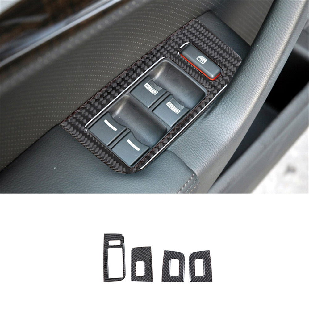 4pcs Carbon Fiber Window Lift Control Frame Cover Trim for Acura TL 2004-2008
