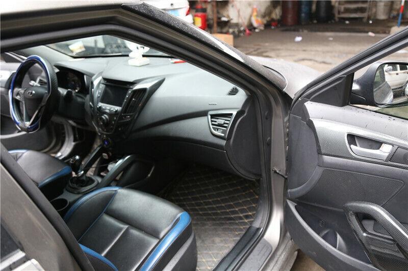 for Hyundai for Veloster 12-17 Carbon Fiber Interior Trim Dashboard Door Cover