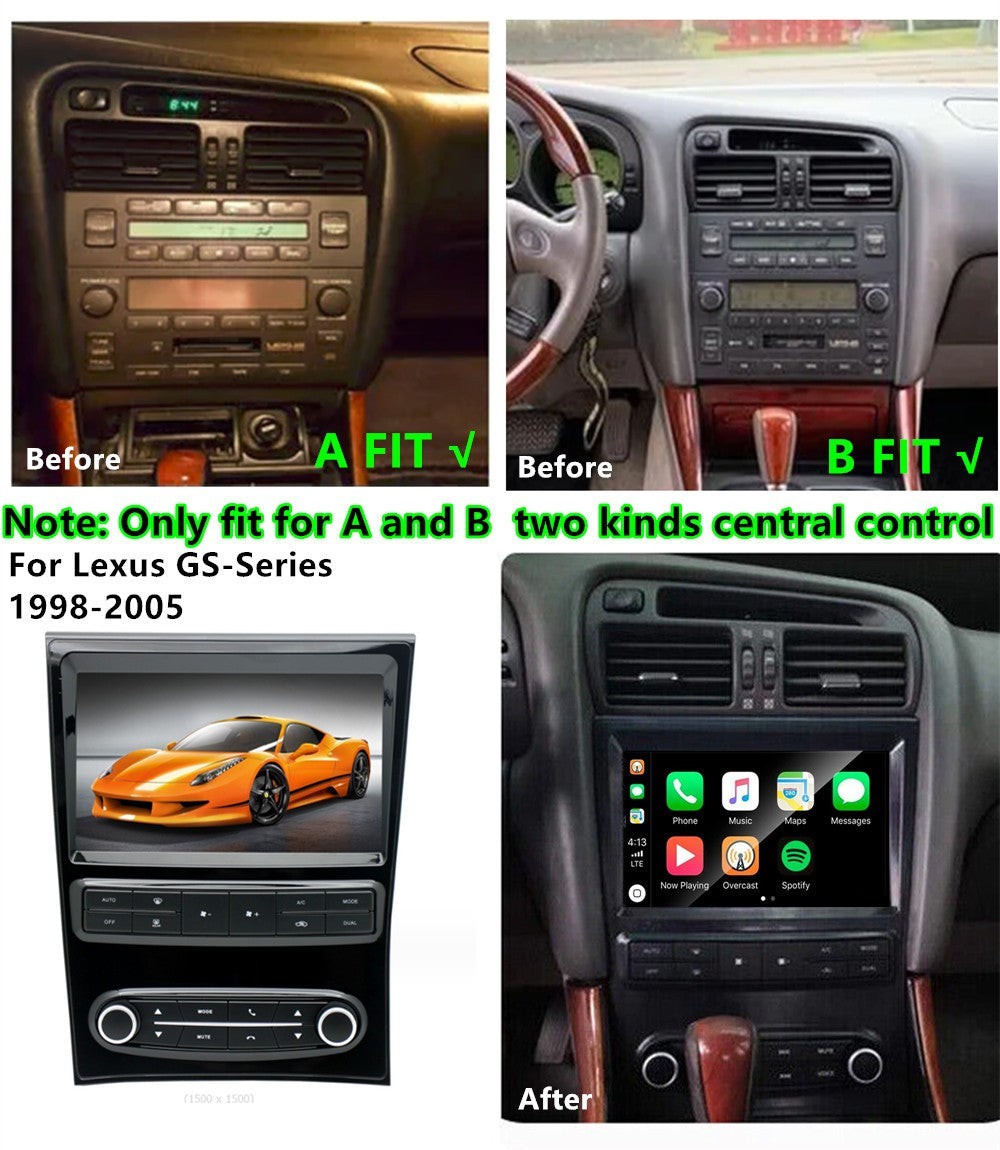 9 for Lexus GS300 GS400 GS430 1998-2005 with Carplay Stereo Radio GPS Navi Wifi