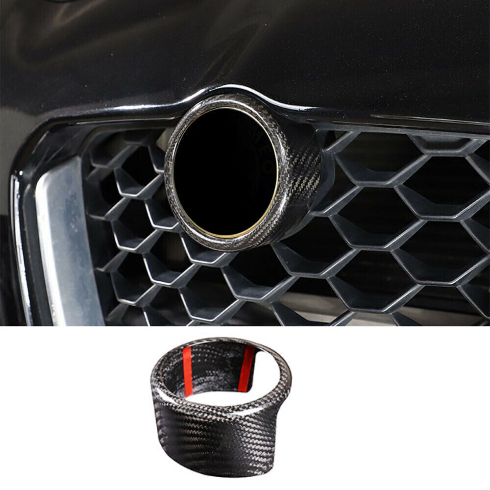 Real Carbon Front Car Logo Decorative Ring Trim for Alfa Romeo for Stelvio 2017-20