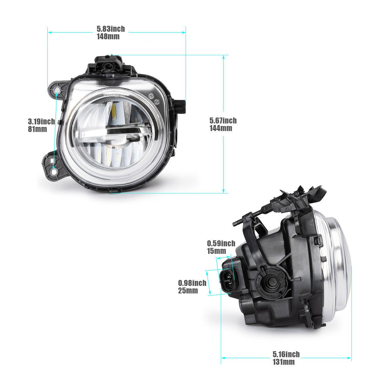 Front Left LED Fog Light Lamp 63177317251 for BMW X3 X4 X5 X6 2014 2015-2018
