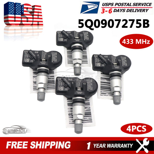 4Pcs 5Q0907275B TPMS Tire Air Pressure Sensor for Porsche for Audi for Volkswagen