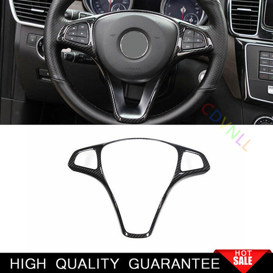 for Benz GLE GLS 2016-2019 Carbon Fiber Inner Steering Wheel Frame Cover Trim 1P
