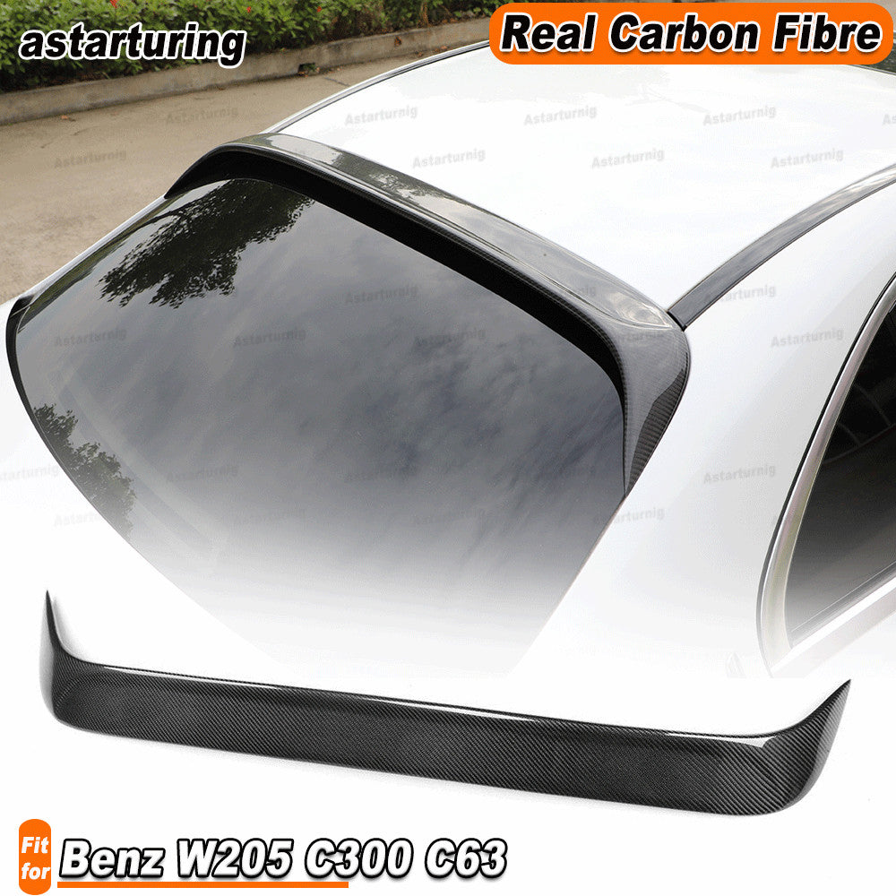 REAL CARBON Rear Roof Spoiler Wing Fit for Benz W205 Sedan C250 C300 C63 15+
