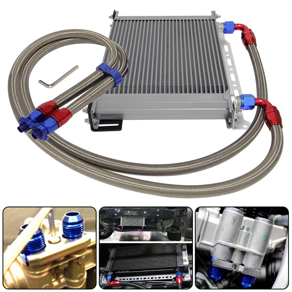 30 Row AN10 Oil Cooler Kit for BMW E82 135i E36 E46 M3 E90 E92 E93 335is Silver
