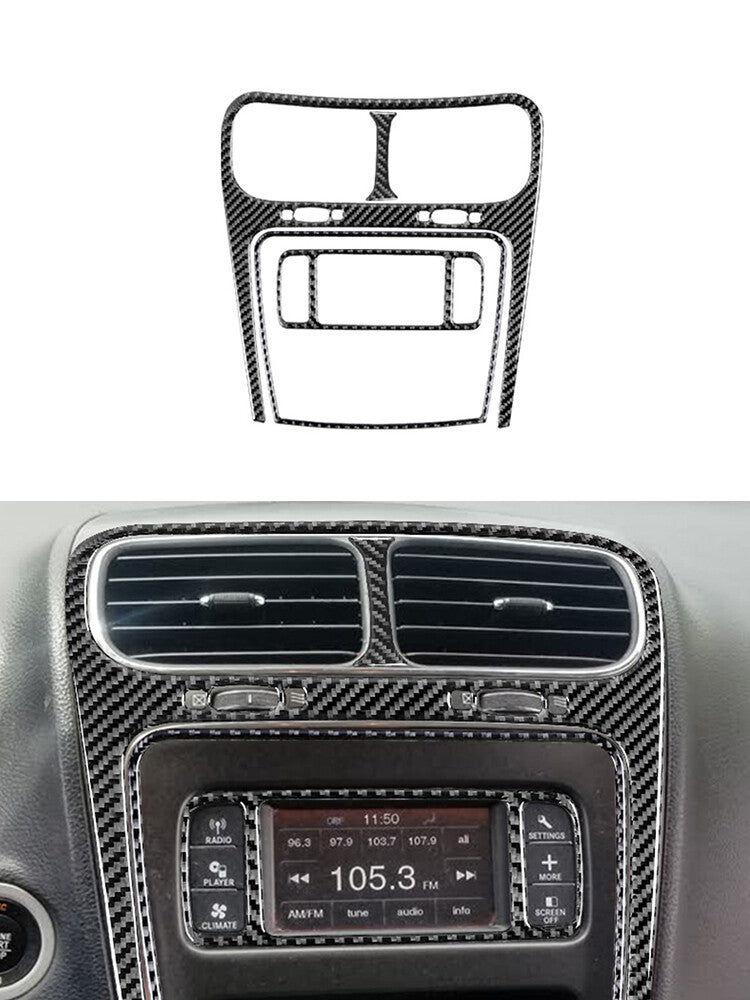 for Dodge Journey 2011-2017 4Pcs Central Radio Frame Trim Cover Carbon Fiber