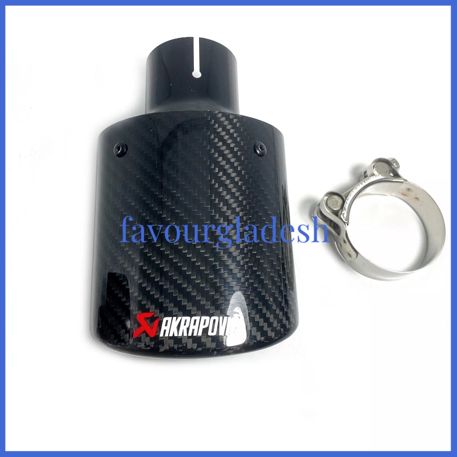 Oval Slanted Akrapovic Carbon Fiber Exhaust tip exhaust muffler pipe 63-115mm