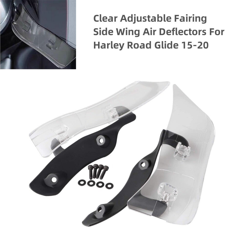 Clear Adjustable Fairing Side Wing Air Deflector for Harley Road Glide FLTRX