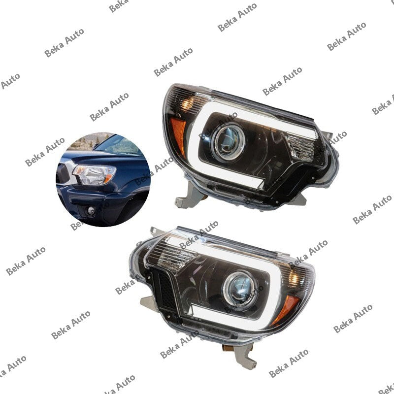 Suitable for 2012-2015 for Toyota Tacoma [LED C-bar] Left front black headlight