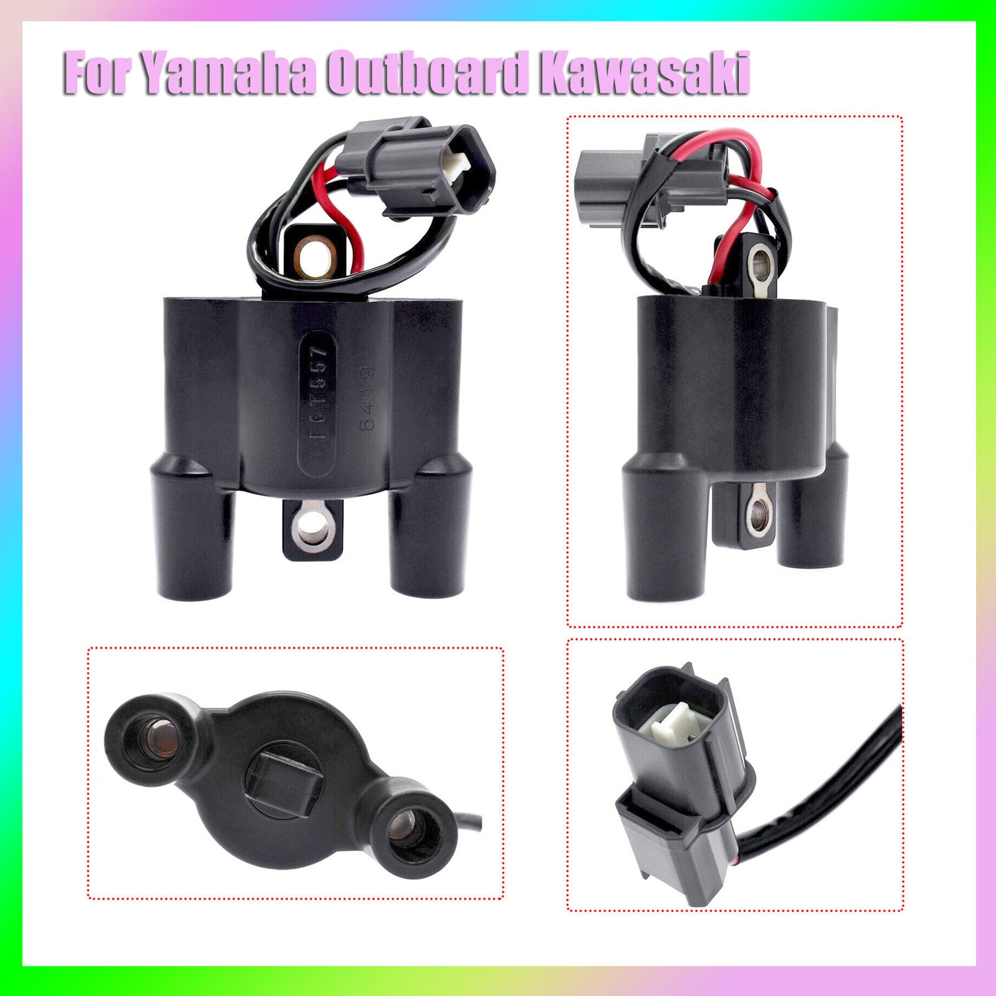 for Yamaha Outboard for Kawasaki STX-12F Ignition Coil Pack 63P-82310-01-00 F6T557