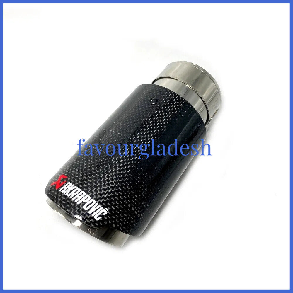 1 X IN 2.0 48MM OUT: 3.0 76MM Akrapovic Glossy Carbon Fiber Pipe Exhaust Tip