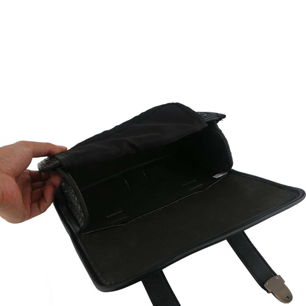 Motorcycle fork tool bag protective bag storage luggage case SaddleBag PU leather black