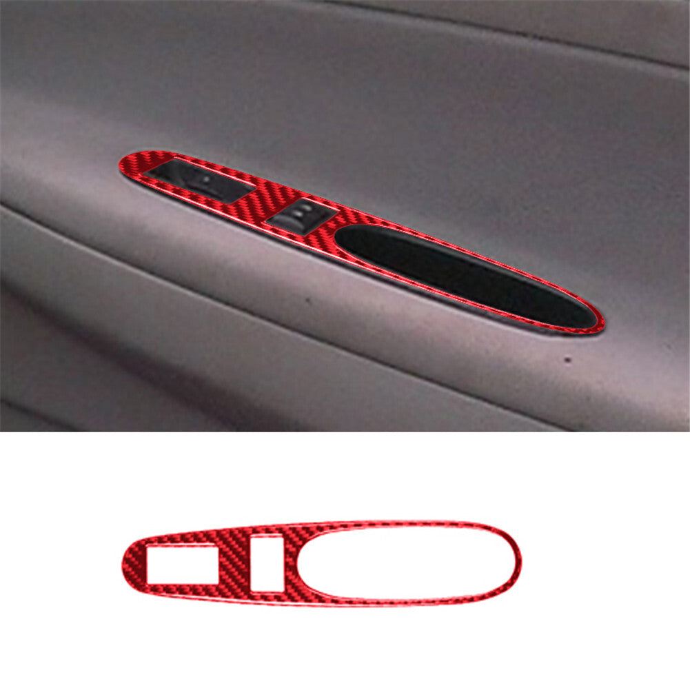 Red Carbon Fiber Window Button Trim Cover for Chevrolet COBALT 2005-2010 Type B