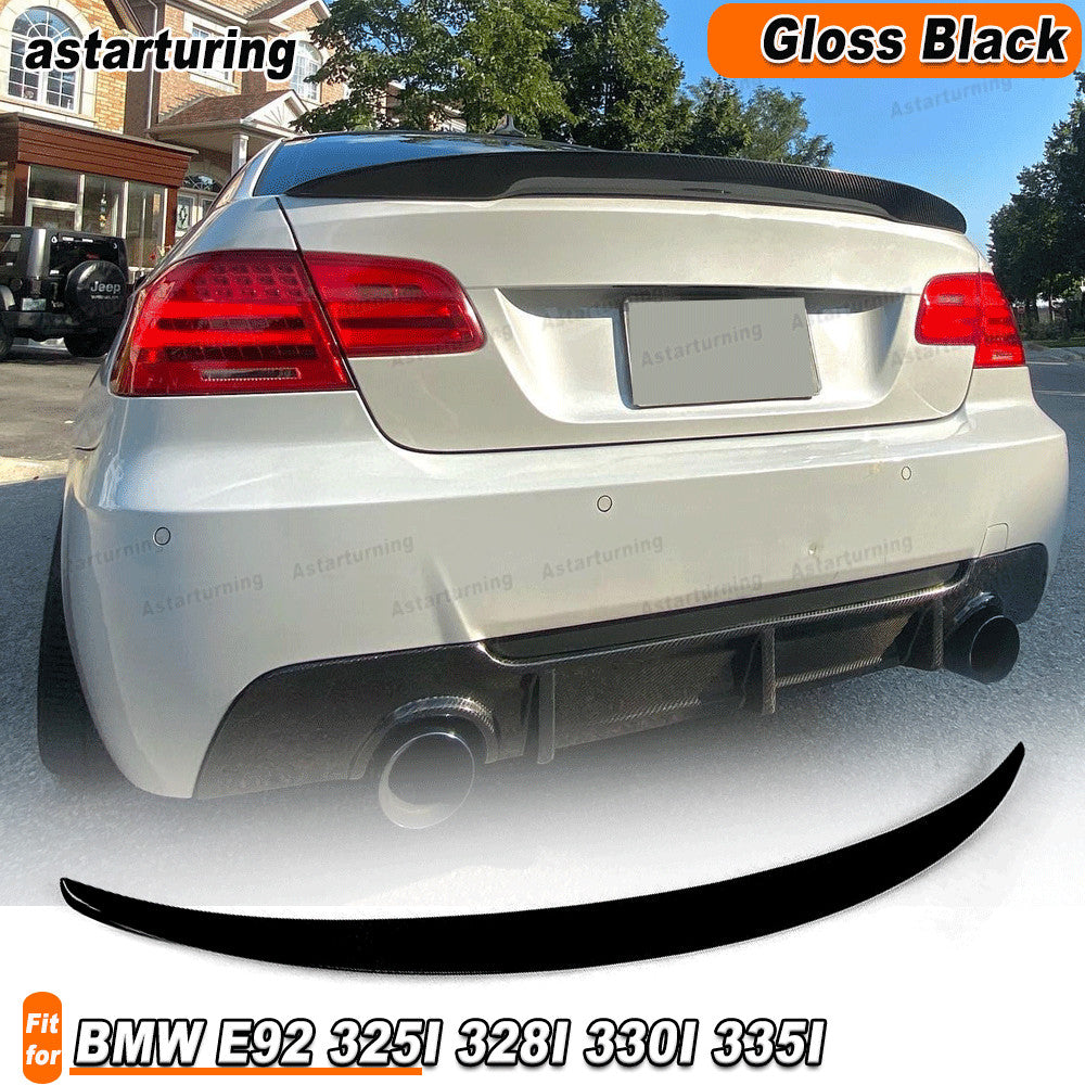 for BMW E92 325i 335i M3 Coupe 2006-2012 Gloss Black Rear Trunk Spoiler Wing Lip
