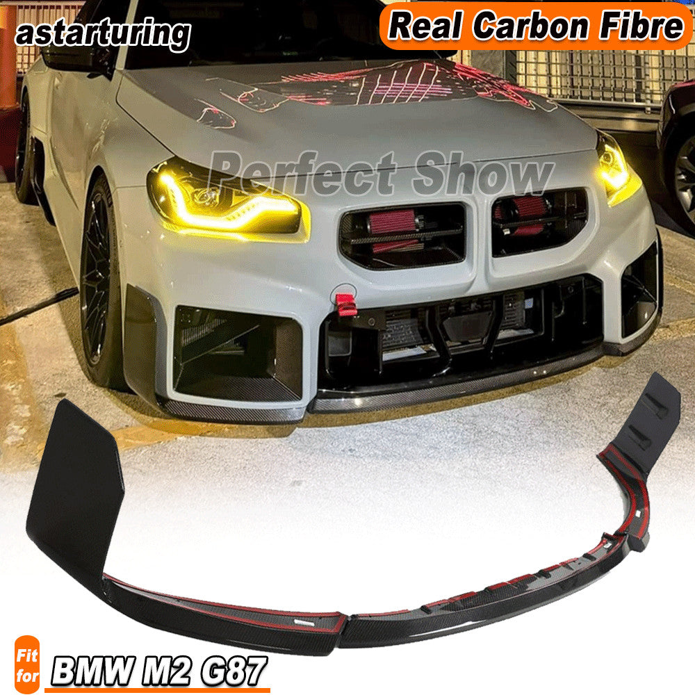 Fit for BMW G87 M2 Coupe 2022-24 REAL CARBON Front Bumper Lip Spoiler Splitters