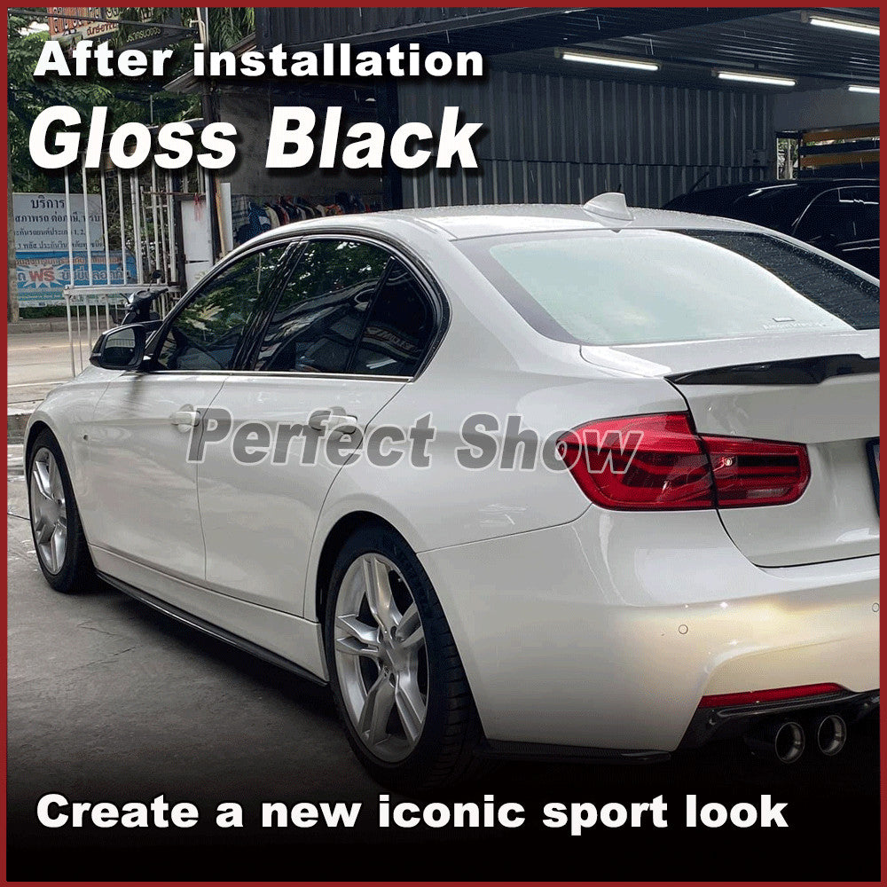 for BMW F30 320i 328i 340i M Sport 2012-18 Glossy Black Side Skirt Extension Lip