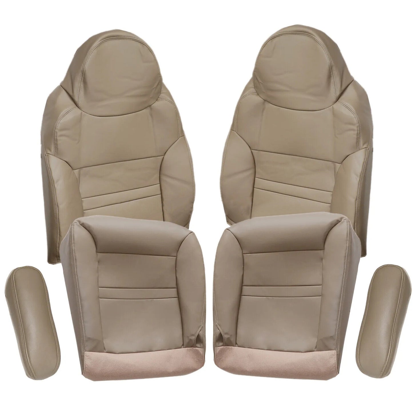 for Ford Excursion Limited XLT 2000-01 Front Bottom  Top Leather for Seat Cover Tan