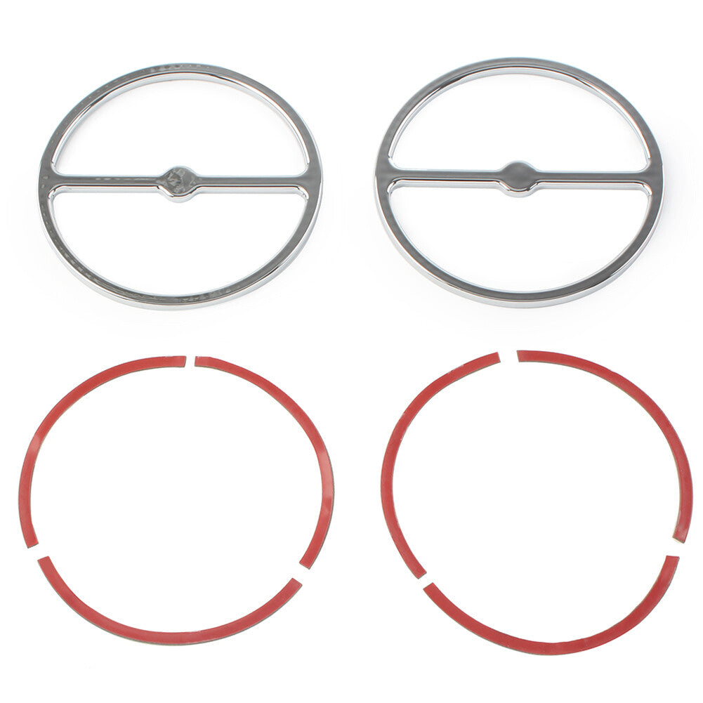 Fit for Harley Electra Tri Street Glide Left  Right Speaker Trim Ring Cover Chrome