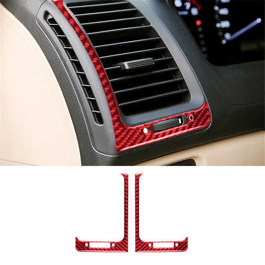 Red Carbon Fiber Side Air Vent Outlet Trim Cover for Honda Accord Sedan 2003-07