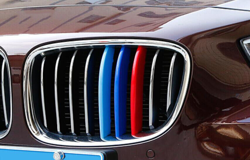 for BMW 5 Series 2013-2017 3-Color Car Front Center Mesh Grille Grill Strip Trim