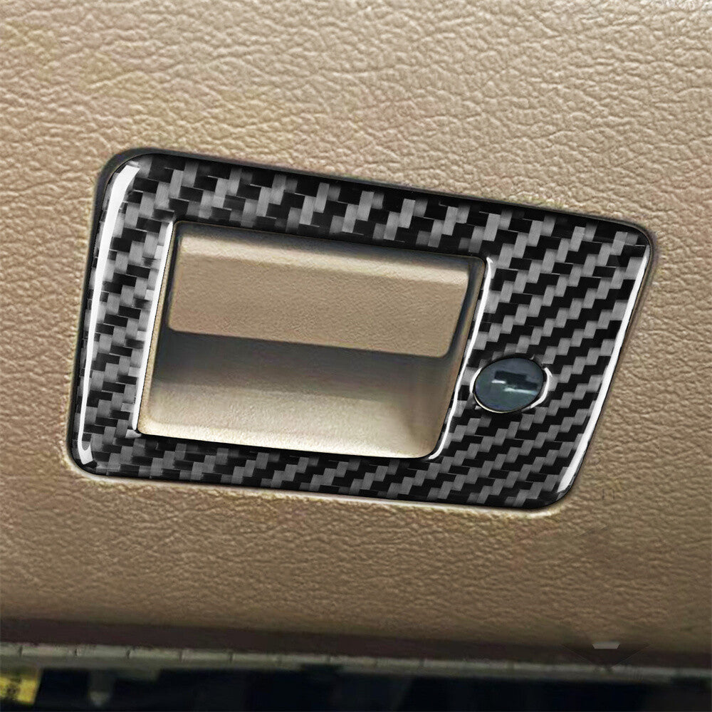Carbon Fiber Copilot Glove Box Switch Button Trim Fit for Ford for Mustang 1996-2003