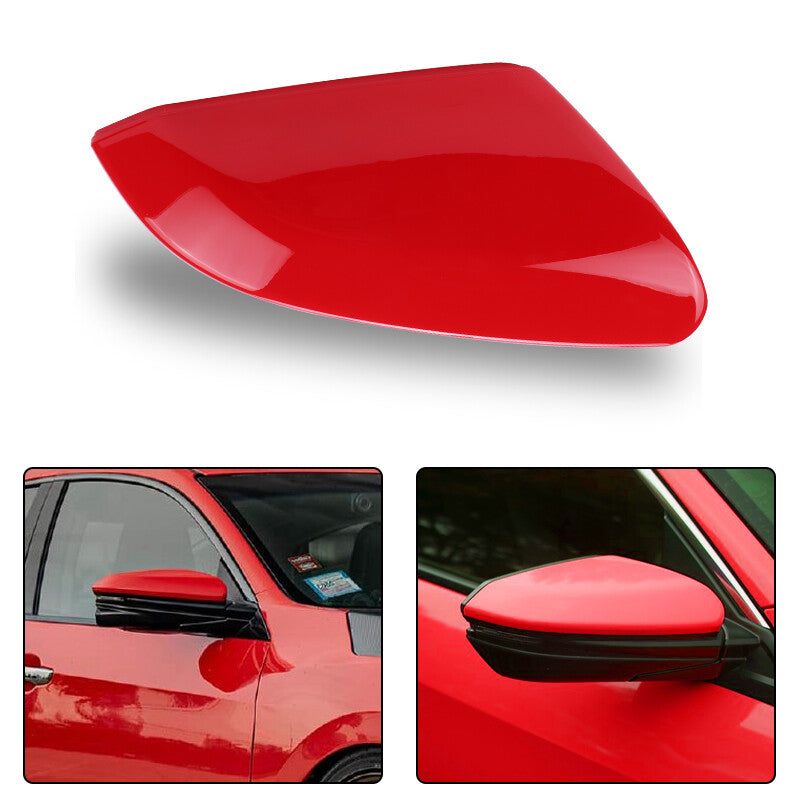 Rearview Mirror Cap Cover Right Passenger Side Red Fit for HONDA for CIVIC 2016-2021