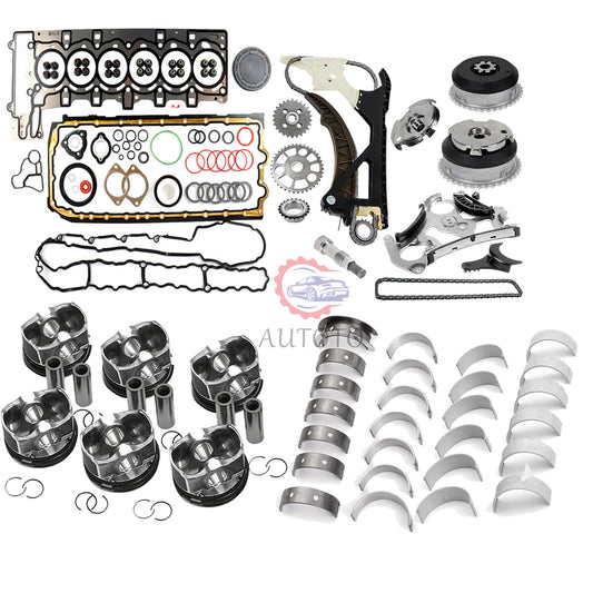 Engine Overhaul Gasket Seals Kit Oil Pump Guide Chain Gear Pistons Rings for BMW