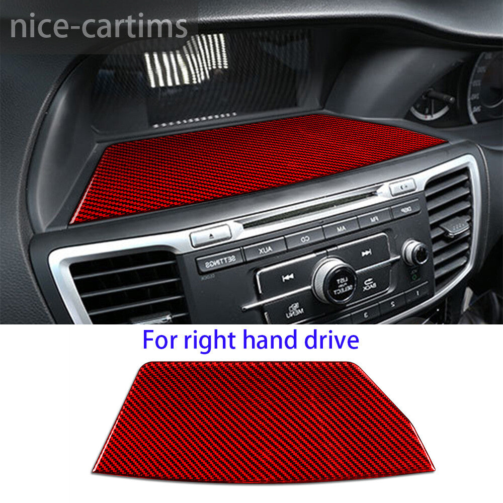 for Honda Accord 2014-17 RHD Central Control Display Lower Panel Trim Red Carbon
