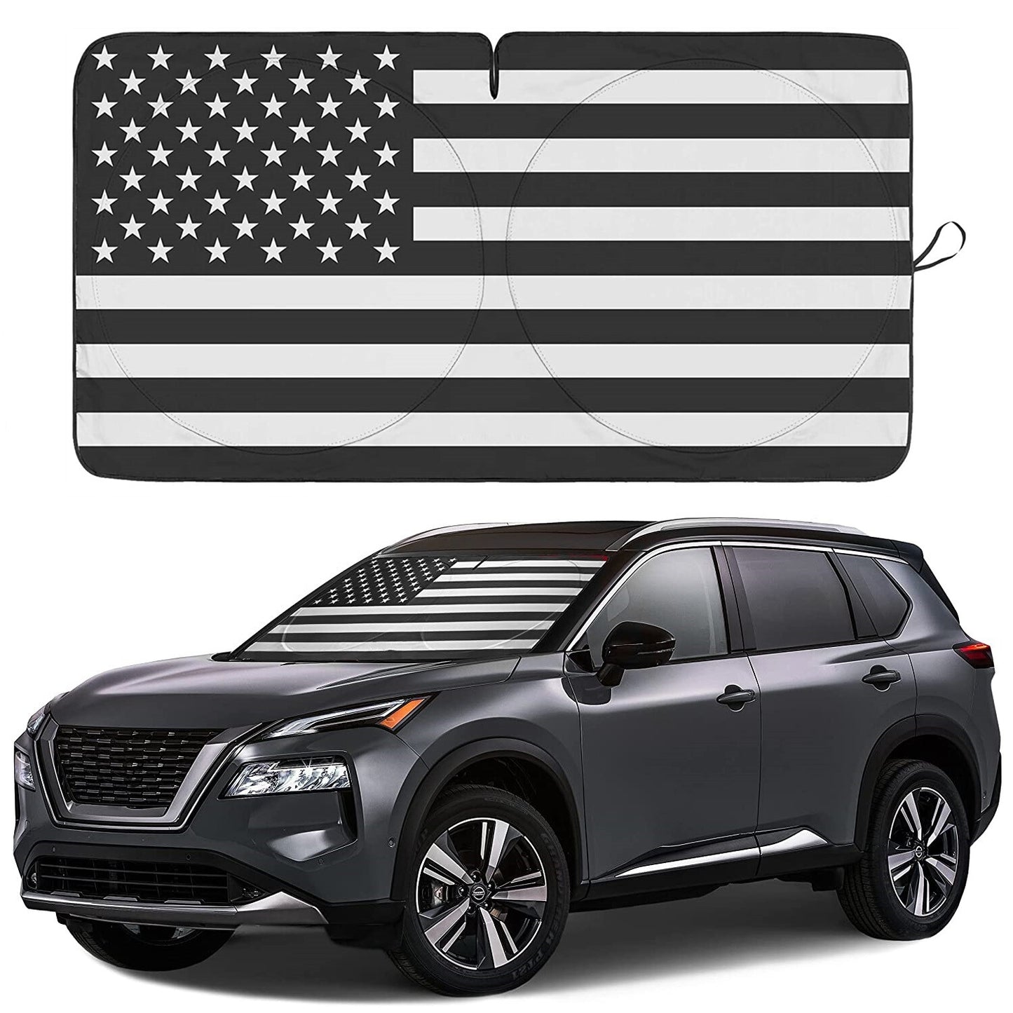 For 2008-2023 for Nissan Rouge US Flag Windshield Sun Shade Front UV Ray Block Cover