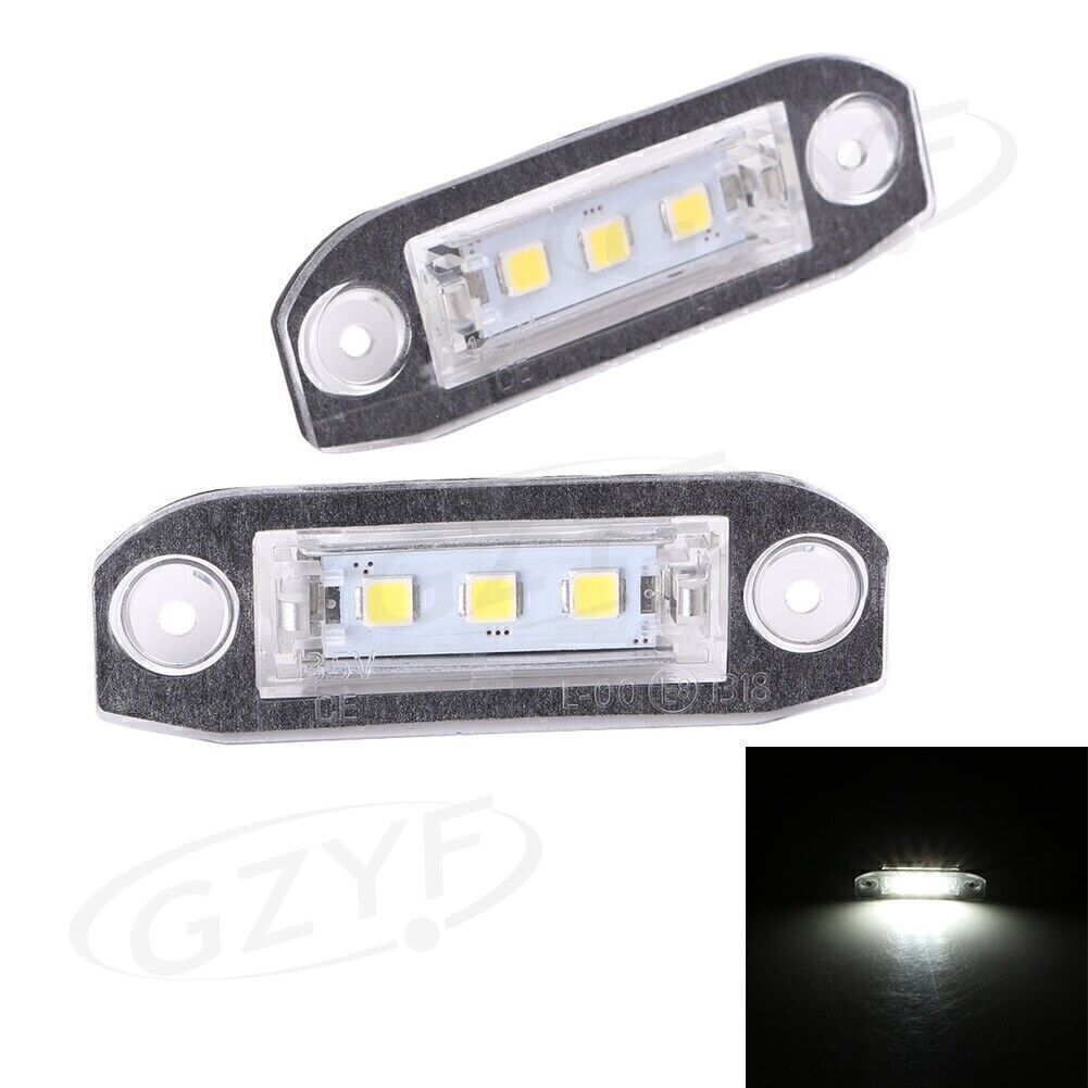 2 x LED License Plate Lights White Lamps for VOLVO S80 S60 C70 V70 XC70 XC60
