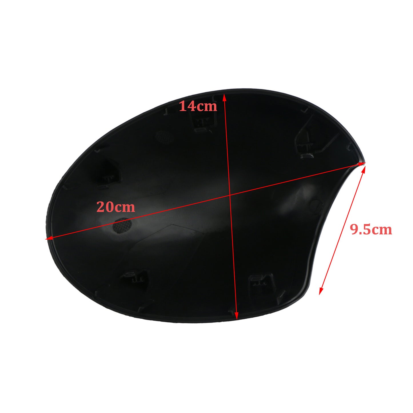 Left door mirror cover for Mini Cooper R55 R56 R57 R58 R60, gloss black.