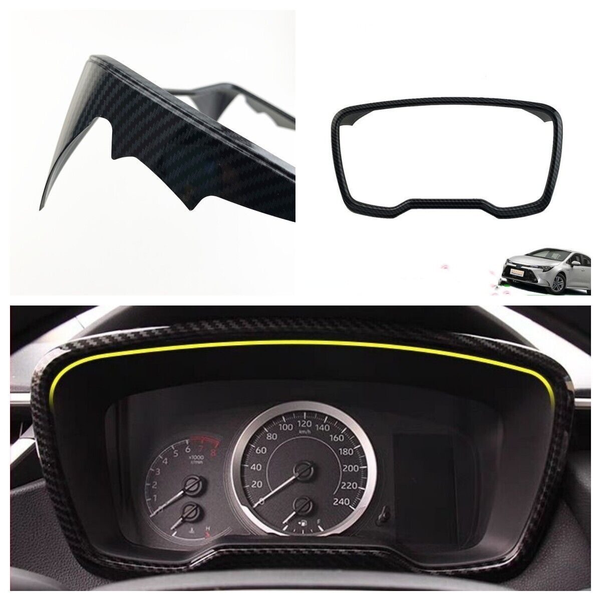 for Toyota for Corolla Hatchback 2019-2023 Carbon Fiber Dashboard Cover ABS