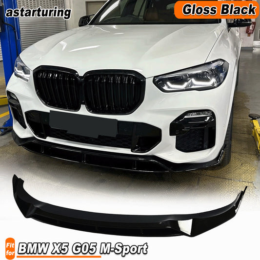 Fit for BMW X5 G05 M-Sport Bumper 2019-2020 Gloss Black Front Chin Lip Spoiler