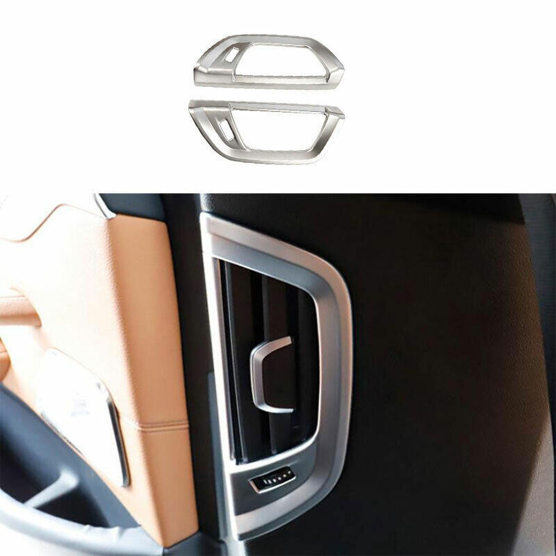 2P ABS Silver Rear LR Air Outlet Vent Cover Trim for BMW 5 Series G30 2018-2023