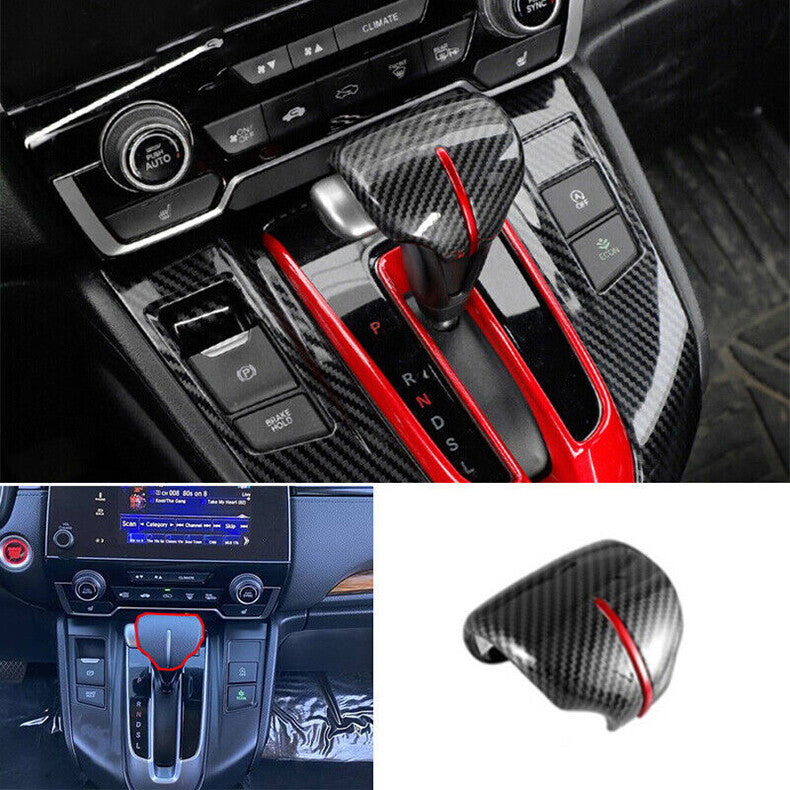 for Honda CR-V 2017-2022 Carbon FiberRed Gear Shift Knob Molding Cover Trim cap
