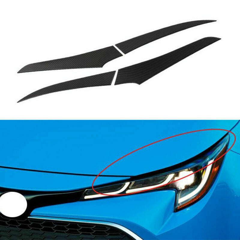 4P for Toyota for Corolla Hatchback 2019-2022 Carbon Fiber Headlight Eyebrow Strips