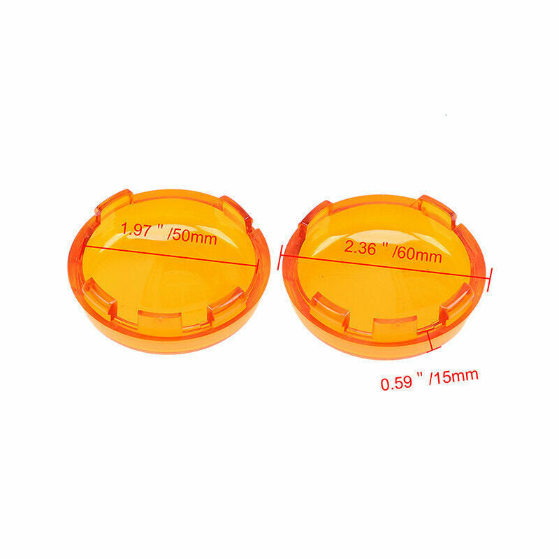 2x Orange Turn Signal Light Lenses Cover for Harley Dyna Street Glide Road King